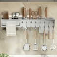 thumbnail image 4 of Gnmfd Wall Mounted Kitchen Hook Rack Utensil Organizer with Towel Bar Spice Shelf Hanging Storage for Pantry Organizers and Storage Coffee Bars Countertop Kitchen Essentials, 4 of 6