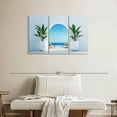 thumbnail image 2 of Elephant Stock Santorini Lounge Wall Art - Horizontal Multi Panel Canvas - Living Room Wall Decor - Architecture Multi Panel - Blue And Green Decor - 38" x 24", 2 of 8