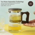 thumbnail image 4 of Water Separation Glass Teapot Easy to Clean Safe Press Control Teapot Glass Heat Resistant Filter Teapot Elegant Glass Teapot with Infuser for Office Uses, 4 of 10