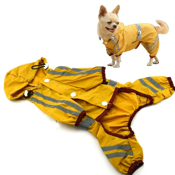 PVC Dog Raincoat Single- Layer Puppy Rain Coat Waterproof Breathable Pet Cat Small Dog Rainwear (Yellow, XS) Pet Dog Supplies