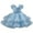 Blue, variant on AUNVITO Girls Short Sleeve Round Neck Mesh Tulle Ball Gown Dress for Evening Party Performance Luxury Princess Solid Color