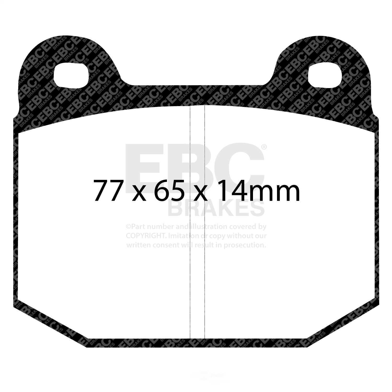 EBC REDSTUFF PADS Fits select: 2005-2011 LOTUS ELISE, 2010-2011 TESLA ROADSTER