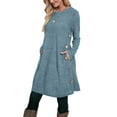 thumbnail image 4 of Midi Dresses For Women Sevevn Women's Long Sleeve Dress Tunic Sweater Dresses with Pockets Fashion 2025 Buttons Side, 4 of 5