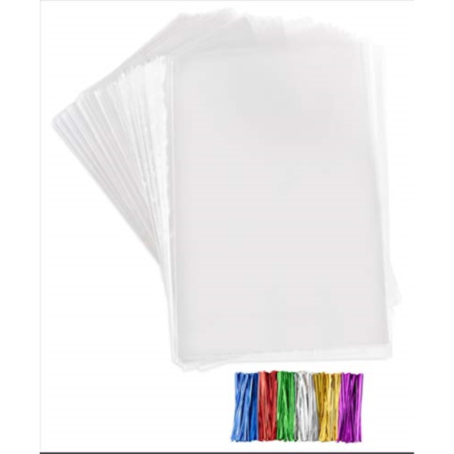 clear plastic cellophane bags with twist ties pack of 200 1.5 mil thick