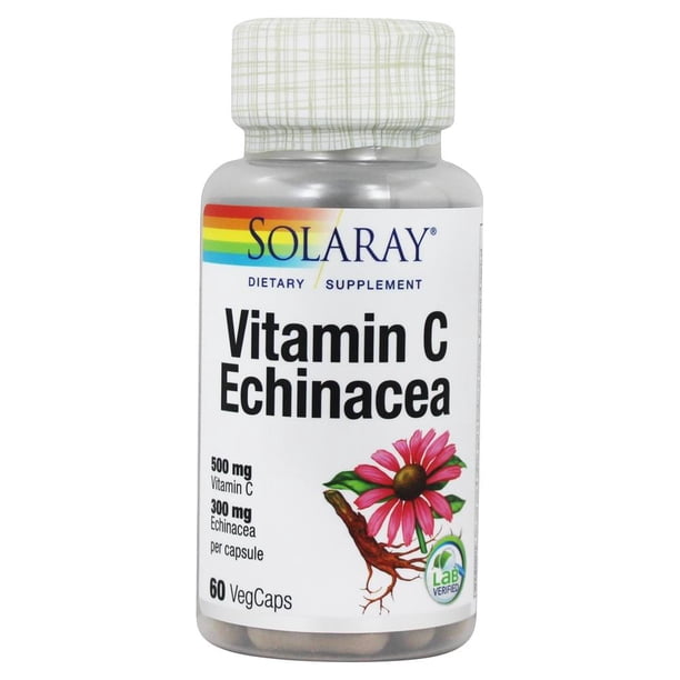 Solaray Vitamin C & Echinacea Root Healthy Immune System Support w