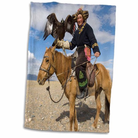 3dRose Kazakh Hunter at Eagle Festival  Mongolia-AS25 AWR0195 - Alison Wright - Towel  15 by 22-inch