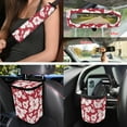 thumbnail image 4 of Yuyamidu Red Hibiscus Car Seat Cover Full Set of 15 Women Steering Wheel Cover Seat Belt Pad Garbage Bag Car Vent Organizer Pocket Rearview Mirror Cover Cup Coasters Key Chain Fit Most Vehicles, 4 of 7