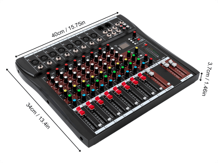 8 Channel Black Bluetooth Studio Audio Mixer Live Sound Mixing Console for home KTV, campus language
