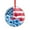 Pattern-4, variant on Myosotis Poppy Memorial Day Christmas Ornament Appreciation Gift for Xmas Friend Bestie Nurse Teacher Mentor Boss Coworker Patriotic American Flag Design Christmas Ornament Round Glass