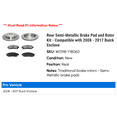 thumbnail image 2 of Rear Semi Metallic Brake Pads and Rotor Kit - Compatible with 2008 - 2017 Buick Enclave 2009 2010 2011 2012 2013 2014 2015 2016, 2 of 2