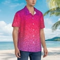 thumbnail image 6 of Picia Light Purple Glitter Gentle Cotton Regular Fit Short Sleeve Casual Hawaiian Shirt for Men-Large, 6 of 8