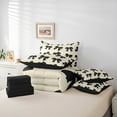 thumbnail image 5 of Feelyou Kawaii Bowknot Child Bedding Comforter Set 7pcs, Dreamy Princess Style Queen Bedding Sets, Girly Black Ribbon Reversible Queen Sheet Sets, Super Cozy Room Decor, 5 of 7