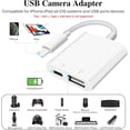 thumbnail image 2 of USB Camera Adapter with Charging Port,Portable USB Female OTG Adapter Suitable for iPhone iPad, iPad to USB Adapter Plug and Play Support Card Reader, 2 of 9