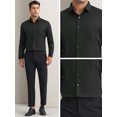 thumbnail image 4 of Unique Bargains Men's Long Sleeve Regular Fit Business Button Down Formal Shirt XL Black, 4 of 6