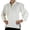 White, variant on Ulitacool Mens Shirts Tie Front Shirt Loose Fit Retro Style Band Collar Long Sleeve Top Business Solid Color Blouse Comfortable Wear S Black