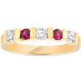 thumbnail image 1 of 1/2ct Ruby & Diamond Wedding Anniversary 14K Yellow Gold Ring, 1 of 3
