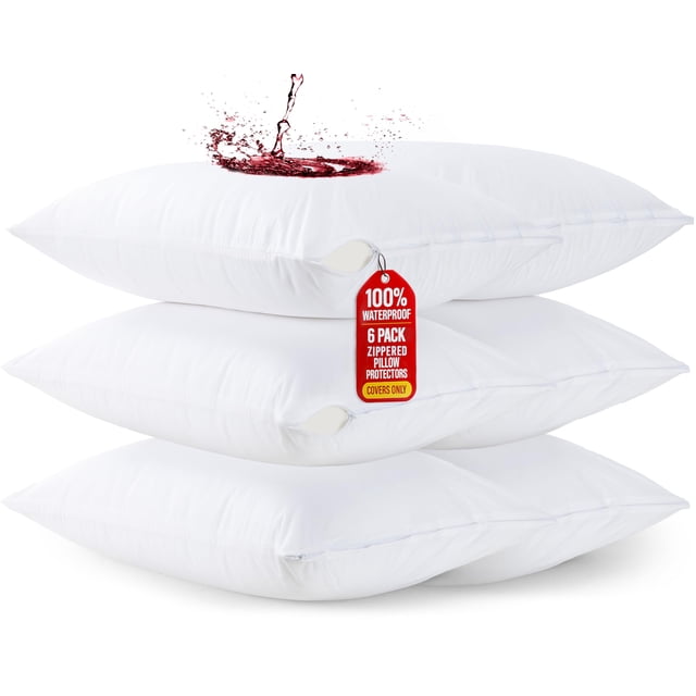 Juego de 6 protectores de almohada Utopia Bedding, impermeables, 51 x 66 cm