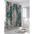 thumbnail image 3 of Turquoise Boho Extra Long Shower Curtain Set, Waterproof Shower Curtains for Bathroom, Vintage Modern Geometric Abstract Washable Fabric Cloth Bath Curtain for Bathtub with Hooks 72x96 Inches, 3 of 6