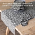 thumbnail image 3 of over&back 18x108 Hand-Blocked Printed Cotton Table Runner - Washable Table Runners for a Custom Home Decor Tablescape - Perfect for Coffee Table, Dinner Table, Living Room, and More-Grey Herringbone, 3 of 9