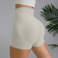 thumbnail image 3 of Hienoo Women's High Waist Workout Shorts Solid Seamless Athletic Biker Shorts, Sizes S-L, 3 of 4