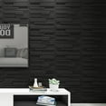 thumbnail image 3 of Art3d 12-Pack Black Brick Design 3D Wall Panels PVC, 32 Sq ft/case, 3 of 7
