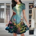 thumbnail image 2 of Enchanted Forest Mushroom Path Women's Classic Swing Skater Dress Casual Work Party Cocktail Dresses, 2 of 6