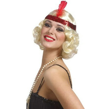 Blonde Curly Flapper Wig with Headband