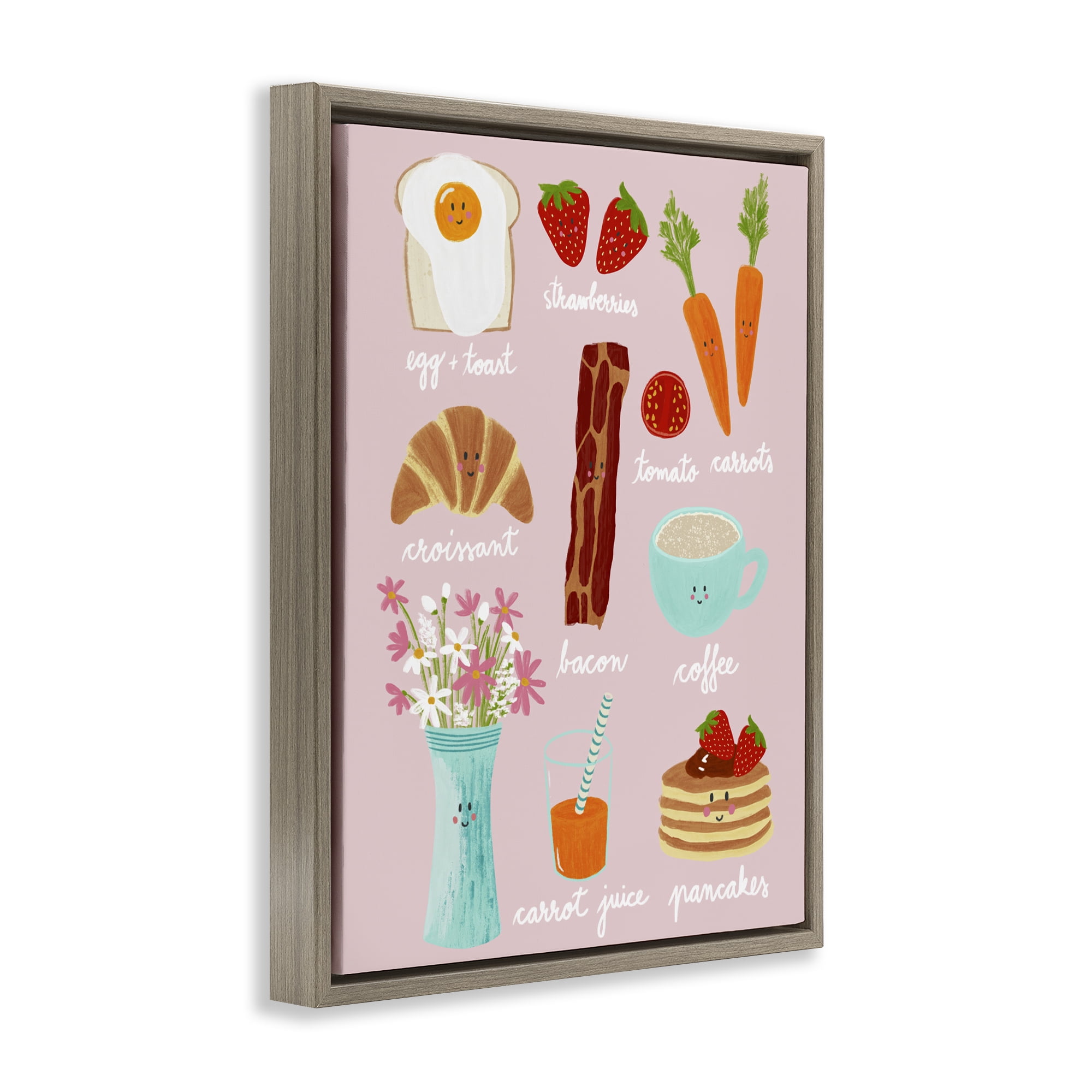 Stupell Industries Lush Summer Breakfast Brown Framed Floater Canvas Wall Art, design by Metka Hiti