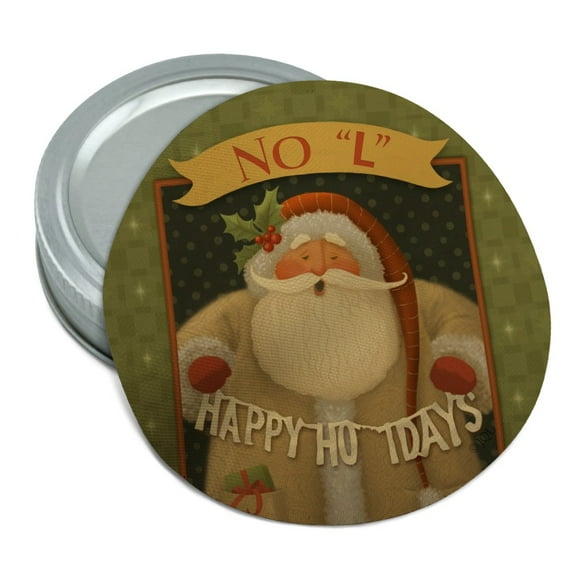 Christmas Holiday No L Noel Santa Happy Round Rubber Non-Slip Jar Gripper Lid Opener