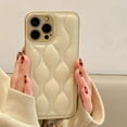 thumbnail image 5 of for iPhone 12 Pro Max Cute Case Leather Diamond Pattern with Bracelet not included, Phone Case Soft Flexible TPU Shockproof Full-Body Protective case Cover for Women Girls Light Brown, 5 of 9