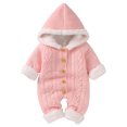 thumbnail image 1 of Combinaison Tricotée à Capuche pour Bébé Boutonnée avant Pantalons de Jogging, 1 of 3