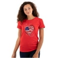 thumbnail image 3 of Remember Our Soldiers USA Flag Heart Womens Slim Fit Graphic Tee Brisco Brands X, 3 of 6