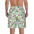 thumbnail image 3 of Kdxio Flowers and Cactus Pattern Mens Casual Shorts - Drawstring Summer Beach Sports Shorts for Men, 3 of 9
