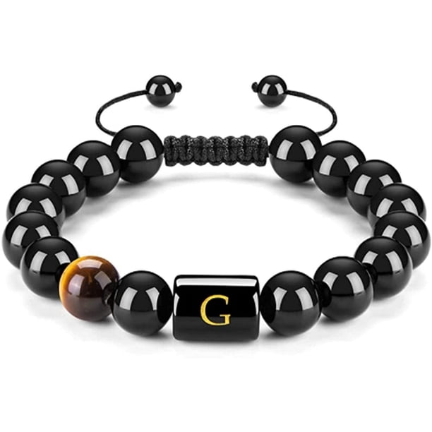 Pulsera para mujer, regalos para mujer, tobillera de piedra negra, pulsera de cuentas de piedra negra, tobillera de piedra natural, paño de cocina