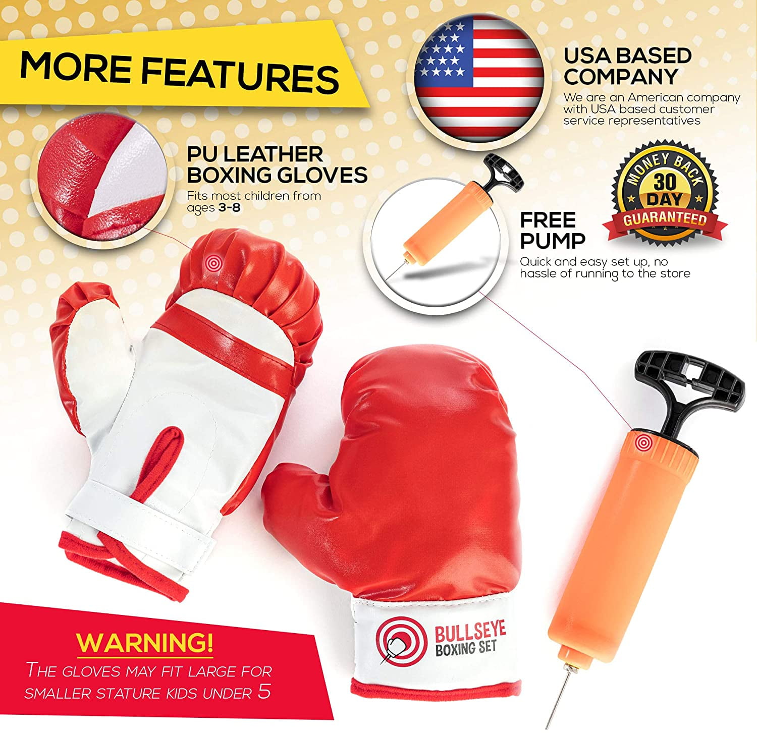 whoobli Punching Bag for Kids Incl Boxing Gloves3-8 Years Old Adjustable Kids