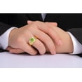 thumbnail image 3 of RYLOS Men's Rings 14K Yellow Gold Rings Classic Designer Style 9X7MM Oval Gemstone &  Diamond Ring Peridot August Birthstone Rings For Men Size 9, 3 of 7