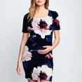 thumbnail image 2 of yoeyez Robes de Maternité pour Femmes Rose à Manches Courtes Col Rond Robe à Imprimé Floral Robes de Maternité Formelles de Fête Vêtements de Grossesse en Solde Multicolore,P, 2 of 6
