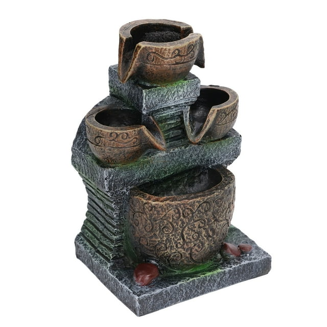 Water Fountain,Indoor Fountain Three Layer Decorationsfor Living Room Indoor Waterfall Extended Durability