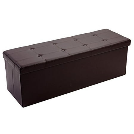 Jaf Faux Leather Folding Storage Ottoman Bench Foot Rest Stool