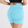 thumbnail image 4 of Stichou Women's Butt Lifting Shorts High Waist Tummy Control Yoga Seamless Ruched Booty Workout Soft Yoga Pants Cyan S, 4 of 5