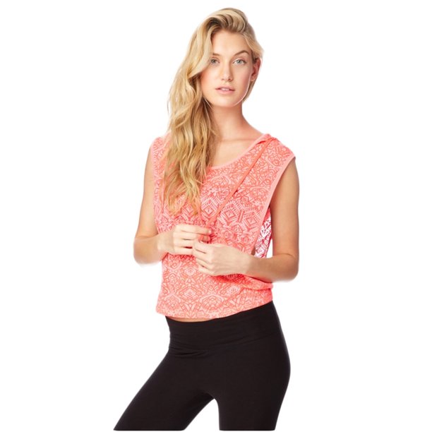 Camiseta Sin Mangas con capucha Aeropostale para mujer color naranja extragrande