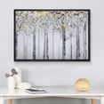 thumbnail image 3 of wall26 Framed Canvas Print Wall Art Gold Leaf Pastel Winter Forest Tree Landscape Nature Wilderness Illustrations Modern Art Rustic Multicolor for Living Room, Bedroom, Office - 24"x36" Bla, 3 of 5