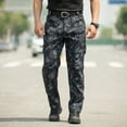 thumbnail image 4 of Mens Outdoor Cargo Pants Durable Military Style Work Trousers with Multiple Pockets and Adjustable Waistband for Hiking Camping, 4 of 5