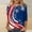 A44 Blue, variant on Xdegoge 4th of July Patriotic Tops for Women Red White and Blue Stars Print Blouse Three Quarter Sleeve Crewneck Casual Independence Day Summer Holiday Shirts Tees
