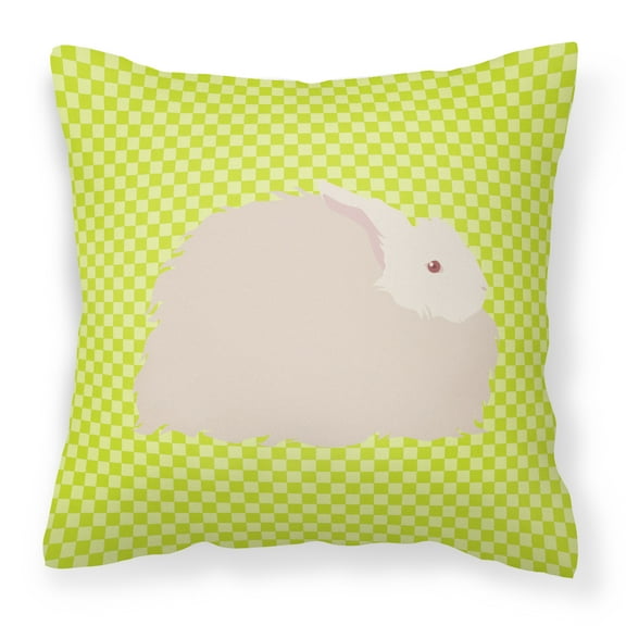 Carolines Treasures BB7785PW1414 Fluffy Angora Rabbit Green Fabric Decorative Pillow, 14 x 14 in.
