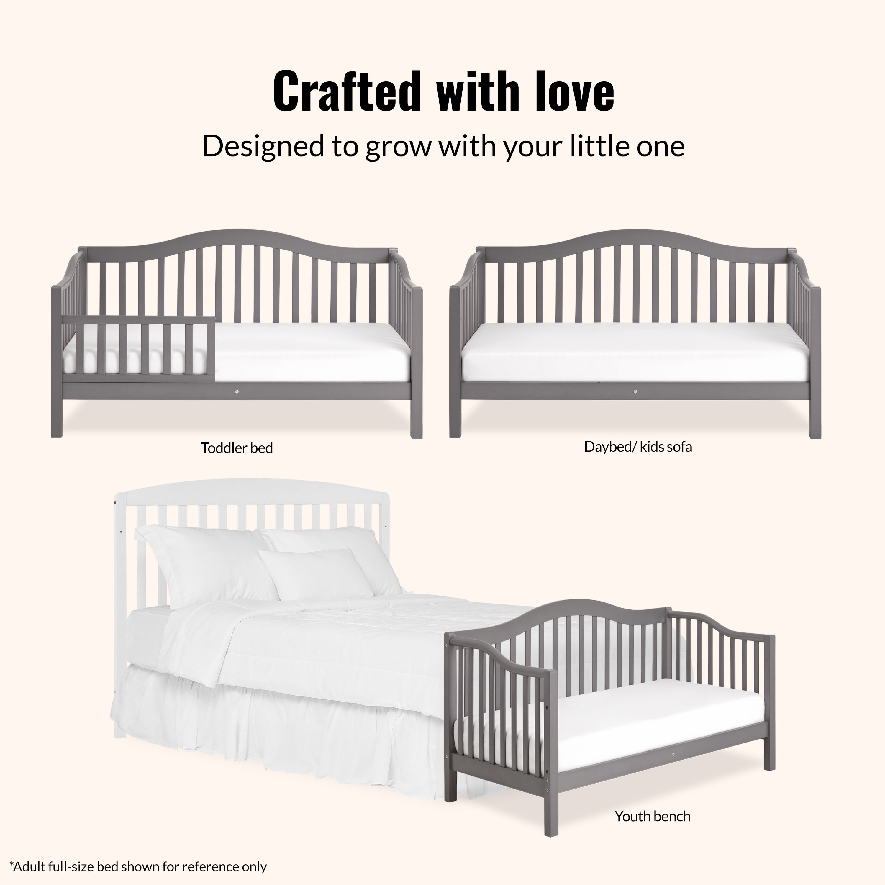 Dream On Me Austin Toddler Daybed in Storm Grey