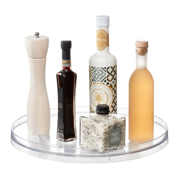 iDesign Turntable Spice Organizer Rack for Kitchen Pantry, Cabinet, Countertops, 14", Clear