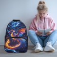 thumbnail image 3 of Uorisanigo Lightning Dragon School Backpack for Kids 5-12, 17 Inch Lightweight Bookbag with Side Water Bottle Holders, for Preschool Kindergarten and Back to School, 3 of 7
