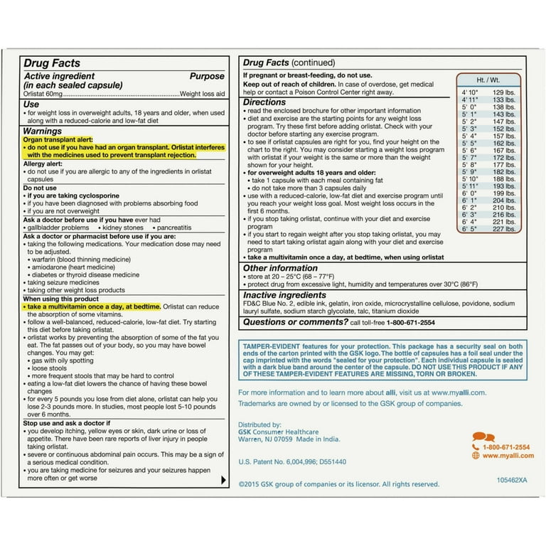 alli Diet Pills: Orlistat 60mg Weight Loss Tablets, Starter Pack, 60 Ct -  Walmart.com