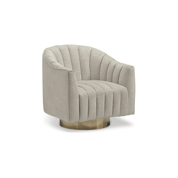 Signature Design by Ashley Contemporary Penzlin Swivel Accent Chair, Pearl